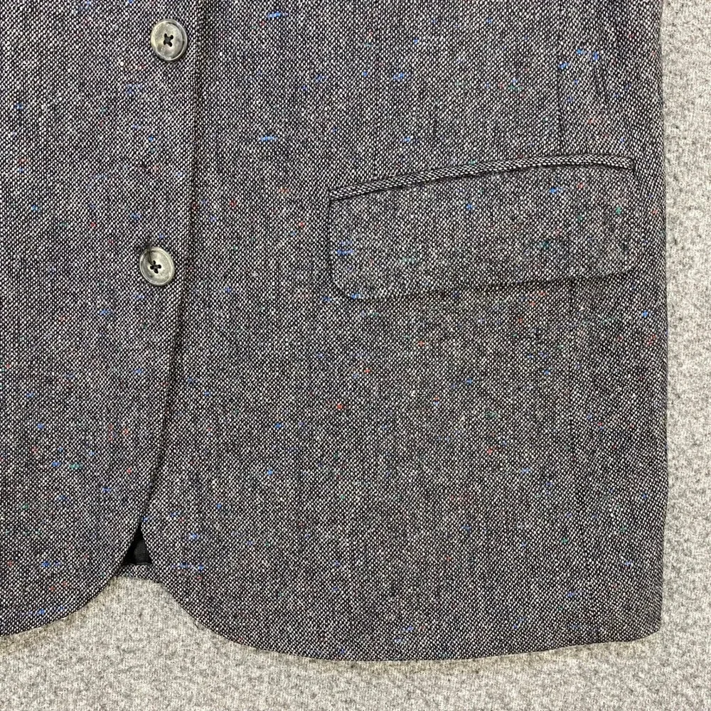 Vtg 80s Burberrys Nordstrom Gray Donegal Tweed Blazer 42R Wool Sport Coat USA